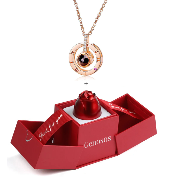 COLLAR TE AMO CAJA DE ROSA-NAGADA